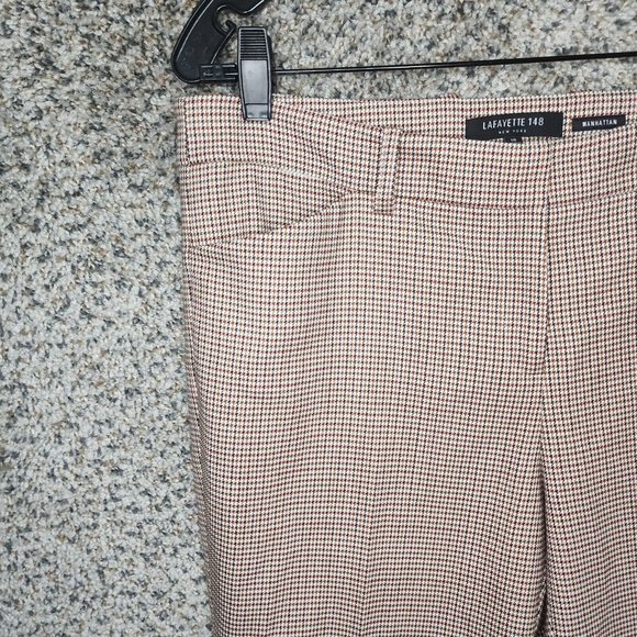 Lafayette 148 Manhattan Pants Womens 10 Houndstooth Flat Front Career Ladies - Picture 3 of 8